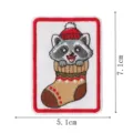 Christmas raccoon embroidery patch cute holiday clothing accessory iron-on badge decor 7x5cm - Raccoon (DW9270-7)