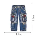 Denim jeans embroidered patch utility cargo pants style clothing decorative patch DIY iron on 7.5x4.6cm - Cargo Jeans