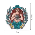 Écusson brodé sirène vintage rétro bohème insigne thermocollant pour vêtements décor - Sirène Élément Nautique (DW9281-6)