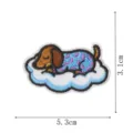 Cute sleeping dachshund puppy embroidered patch for jacket clothing DIY decoration iron on - Sleeping Dog Style (DW9242-9)
