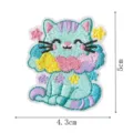 Macaron Arcobaleno Carino Gatto Ricamo Toppa DIY Bambini Abiti Riparazione Distintivo - Gatto Stella Colorato (DW9290-3)