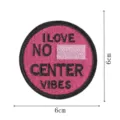 Parche bordado redondo rosa con texto gracioso insignia termoadhesiva para ropa y bolsos. - Texto Inglés Rosa (DW9230-8)