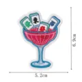 Mahjong Cocktail Stickaufnäher, süßer Cartoon Bügelflicken für DIY Kleidung Dekoration. - DW9814-41