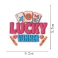 Trendiges Mahjong Bestickt Aufnäher Lucky Winner Bügelbild DIY Deko Abzeichen 6.2cm - DW9814-40
