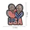American flag heart embroidered patch USA patriotic clothing DIY decoration badge - Leopard Heart Flag Style (DW9812-28)