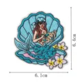 Patch brode sirene vintage pirate coquillage thermocollant pour reparation vetement - Sirène Carte au Trésor Pirate (DW9281-13)