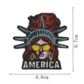 Statue of Liberty embroidered patch with sunglasses and America lettering, DIY clothing badge. - Statue of Liberty Crown Style (DW9812-30)