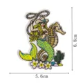 Détail de patch brodé sirène hippocampe style western rétro, badge de réparation. - Sirène Hippocampe Cowboy (DW9281-14)