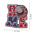 American flag sunflower HOME embroidered patch patriotic DIY clothing badge 6.8x6.3cm - Sunflower HOME Style (DW9812-31)