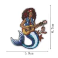 Patch brodé sirène vintage guitare vêtements réparation badge applique thermocollant - Sirène Guitare Étoile de Mer (DW9281-15)