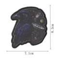 Patch brodé corbeau cyberpunk vêtement tactique sac 8.3x7.1cm thermocollant insigne - Corbeau (DW9268-1)