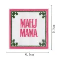 Parche bordado Mahjong Mama, insignia termoadesiva rosa y verde para ropa y decoración DIY. - DW9814-8