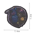 Ecusson Brodé Corbeau Espace Punk Planète Thermocollant Patch pour Vêtements Sacs à Dos - Corbeau de l'Espace (DW9268-3)