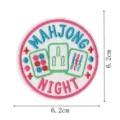 Parche bordado Mahjong Night bonito distintivo termoadhesivo aplicación decorativa ropa - DW9814-7