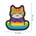 Niedlicher Cartoon Katze Stickerei Aufnäher meditierendes Tier DIY Kleidung Zubehör. - Stil 9221-4