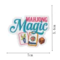 Mahjong Magic English embroidered patch DIY iron-on badge apparel accessory 7x5.4cm - DW9814-4
