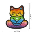 Niedlicher bunter Regenbogen meditierende Katze Stickerei Aufnäher Bügelbild DIY Zubehör - Stil 9221-7