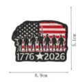 US 250th Anniversary Embroidered Patch American Flag Military Silhouette Tactical Badge - DW9812-49