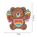 Süßes Regenbogen Bär Stickerei Patch Detail, ideal für Kleidung DIY und Kinder Reparatur. - Kleiner Braunbär
