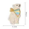 Süßer Eisbär bestickter Aufnäher mit Regenbogen Schal, Bügelbild für Kleidung 3.2x4.9cm - Eisbär