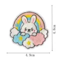 Cute cartoon white rabbit rainbow cloud embroidery patch clothing iron-on applique badge 4.9x4.8cm - Cloud Rabbit