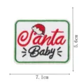 Christmas Santa Baby embroidered patch, iron-on fabric badge, 7.1x5.6cm festive DIY decor. - DW9813-47