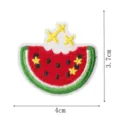 Wassermelone Stickerei Aufnäher süsse Frucht Bügelbild für Kleidung Rucksäcke 4x3,7cm - Wassermelone Stil 2 / DW9236-2