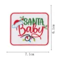 Christmas Santa Baby embroidered patch, iron-on clothing badge, festive DIY apparel decoration. - DW9813-46