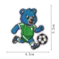 Simpatica toppa ricamata orsetto blu calcio per vestiti bambini zaino badge fai da te. - Stile Orso (DW9278-4)