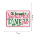 Christmas slogan embroidered patch iron on badge appliques clothing repair 7x4.8cm - DW9813-44