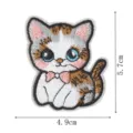 Joli patch brodé chat dessin animé thermocollant écusson mignon pour vêtement enfant DIY - DW9286-2