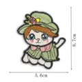 Joli patch brodé de chat mignon dessin animé thermocollant pour sacs vêtements DIY détail vue - DW9286-3