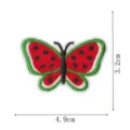 Wassermelone Schmetterling Stickerei Aufnäher zum Aufbügeln, süsses DIY Textilzubehör. - DW9236-7