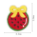 Detailansicht des wassermelinenförmigen Bügelflickens mit Maßen 3.3x3.9cm für DIY Textilien. - DW9236-8