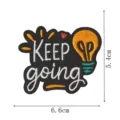 Bestickter Aufnäher mit Spruch Keep Going und Glühbirne, ideal zum Aufbügeln auf Kleidung. - Weitermachen Stil (XD9201-6)