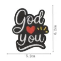 Bestickter God You Buchstaben Aufnäher zum Aufbügeln DIY Rucksack Kleidung Dekoration - God you (DW9212-3)