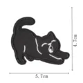 Cute black cat embroidered patch, stretching cat motif, perfect for clothing DIY repair. - Black Cat Style 1 (9292-1)