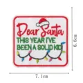Christmas slogan embroidered patch, iron-on square cloth badge for clothing repair and decor. - DW9813-34