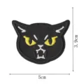 Gothic black cat embroidered patch detail, cute kitten clothing repair badge decor. - Black Cat Style 2 (9292-2)