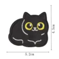 Cute black cat embroidered patch for clothing hole repair and cute backpack badge decor. - Black Cat Style 4 (9292-4)