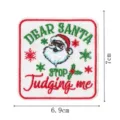 Christmas Santa slogan embroidered patch iron-on square clothing repair badge applique. - DW9813-31