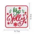 Christmas slogan embroidery patch square iron on cloth patch for clothing repair badge 6.7x6.6cm - DW9813-30