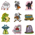 Ensemble de patchs brodés mignons et drôles, écussons de réparation de vêtements DIY. - DW9802 Lot de 9