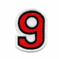 Red black embroidered number 9 patch applique clothing DIY badge iron on accessory patch. - Number 9