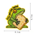 Cute frog hugging bread embroidered patch clothing jacket backpack DIY iron on badge applique - Frog Hugging Bread (DW9802-29)