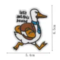 Cute embroidered duck patch apparel jeans repair DIY badge decorative clothing accessory. - Suit Duck With Bread (DW9802-30)