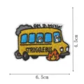 Cute cartoon goose school bus embroidered patch DIY clothing repair decorative sticker app. - School Bus Funny Animals (DW9802-31)