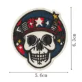 Patch brodé tête de mort dessin animé thermocollant vêtement écusson badge déco 6cm - DW9170-9