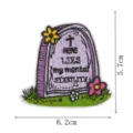 Cute embroidered tombstone patch iron on badge DIY clothing repair decorative accessory - Tombstone Shape (DW9802-34)