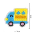 Cute cartoon blue truck embroidered patch detail, fabric applique for clothing repair decoration. - DW9173-2